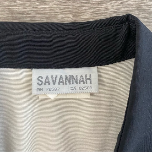 Savannah Black and White Romper Size S With Belt - Picture 2 of 3